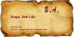 Boga Adrián névjegykártya